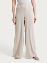 Pantalone a palazzo con tasche in Voile Stretch Bianchi Donna - Ragno