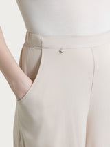 Pantalone a palazzo con tasche in Voile Stretch Bianchi Donna - Ragno