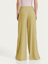 Pantalone a palazzo con tasche in Voile Stretch Verdi Donna - Ragno