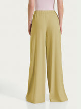 Pantalone a palazzo con tasche in Voile Stretch Verdi Donna - Ragno