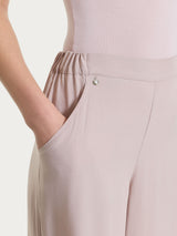 Pantalone a palazzo con tasche in Voile Stretch Rosa Donna - Ragno