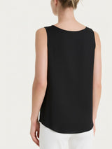 Top con spalla larga in Voile Stretch Neri Donna - Ragno