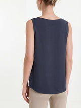 Top con spalla larga in Voile Stretch Blu Donna - Ragno