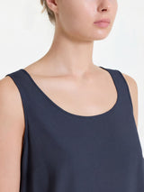 Top con spalla larga in Voile Stretch Blu Donna - Ragno