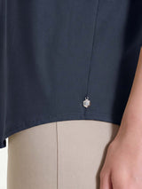 Top con spalla larga in Voile Stretch Blu Donna - Ragno