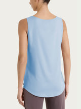 Top con spalla larga in Voile Stretch Azzurri Donna - Ragno