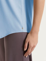 Top con spalla larga in Voile Stretch Azzurri Donna - Ragno