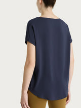 Blusa con manica a kimono in Voile Stretch Blu Donna - Ragno