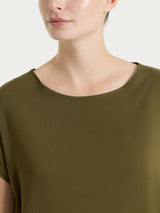 Blusa con manica a kimono in Voile Stretch Verdi Donna - Ragno