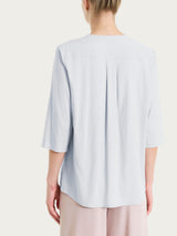 Blusa con scollo a V in Voile Stretch Rosa Donna - Ragno