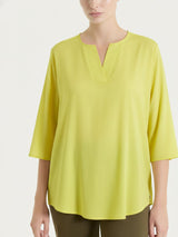 Blusa con scollo a V in Voile Stretch Gialli Donna - Ragno