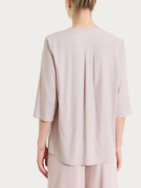 Blusa con scollo a V in Voile Stretch Rosa Donna - Ragno