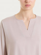 Blusa con scollo a V in Voile Stretch Rosa Donna - Ragno