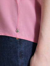 Blusa con scollo a V in Voile Stretch Rosa Donna - Ragno