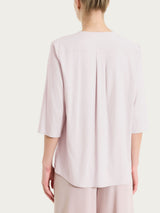 Blusa con scollo a V in Voile Stretch Rosa Donna - Ragno
