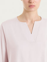 Blusa con scollo a V in Voile Stretch Rosa Donna - Ragno