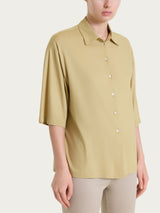 Camicia con manica 3/4 in Voile Stretch Verdi Donna - Ragno