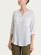 Camicia con manica risvoltabile in Voile Stretch Bianchi Donna - Ragno