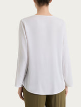 Camicia con manica risvoltabile in Voile Stretch Bianchi Donna - Ragno