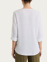 Camicia con manica risvoltabile in Voile Stretch Bianchi Donna - Ragno