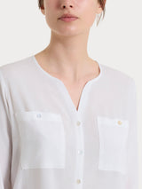 Camicia con manica risvoltabile in Voile Stretch Bianchi Donna - Ragno