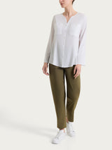 Camicia con manica risvoltabile in Voile Stretch Bianchi Donna - Ragno