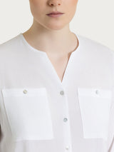 Camicia con manica risvoltabile in Voile Stretch Bianchi Donna - Ragno