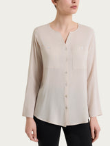 Camicia con manica risvoltabile in Voile Stretch Bianchi Donna - Ragno