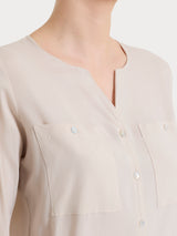 Camicia con manica risvoltabile in Voile Stretch Bianchi Donna - Ragno