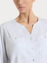 Camicia con manica risvoltabile in Voile Stretch Rosa Donna - Ragno