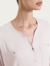 Camicia con manica risvoltabile in Voile Stretch Rosa Donna - Ragno
