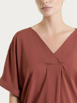 Blusa con manica kimono in Voile Stretch Marroni Donna - Ragno