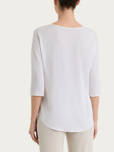 Blusa con manica 3/4 in Voile Stretch Bianchi Donna - Ragno