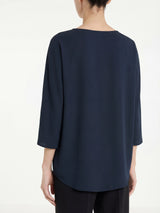 Blusa con manica 3/4 in Voile Stretch Blu Donna - Ragno