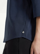 Blusa con manica 3/4 in Voile Stretch Blu Donna - Ragno