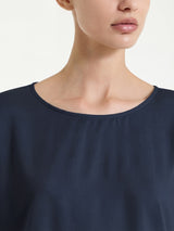 Blusa con manica 3/4 in Voile Stretch Blu Donna - Ragno