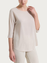 Blusa con manica 3/4 in Voile Stretch Bianchi Donna - Ragno