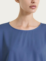 Blusa con manica 3/4 in Voile Stretch Blu Donna - Ragno