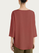 Blusa con manica 3/4 in Voile Stretch Marroni Donna - Ragno