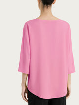 Blusa con manica 3/4 in Voile Stretch Rosa Donna - Ragno