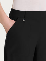 Pantalone a palazzo con tasche in Linen Super Fresh Neri Donna - Ragno