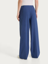 Pantalone a palazzo con tasche in Linen Super Fresh Blu Donna - Ragno