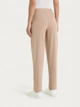 Pantalone a carota con tasche in Linen Super Fresh Marroni Donna - Ragno