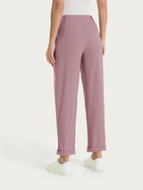 Pantalone a carota con tasche in Linen Super Fresh Viola Donna - Ragno