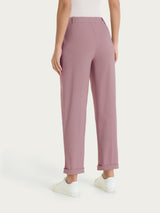 Pantalone a carota con tasche in Linen Super Fresh Viola Donna - Ragno