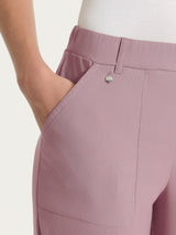 Pantalone a carota con tasche in Linen Super Fresh Viola Donna - Ragno