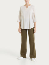 Pantalone ampio in Compact Light Verdi Donna - Ragno