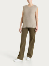 Pantalone ampio in Compact Light Verdi Donna - Ragno