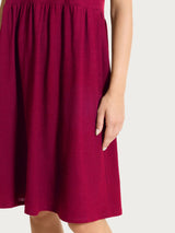 Vestito lungo con balze asimmetriche in Slub Jersey di Cotone Rossi Donna - Ragno