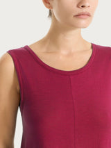 Vestito lungo con balze asimmetriche in Slub Jersey di Cotone Rossi Donna - Ragno